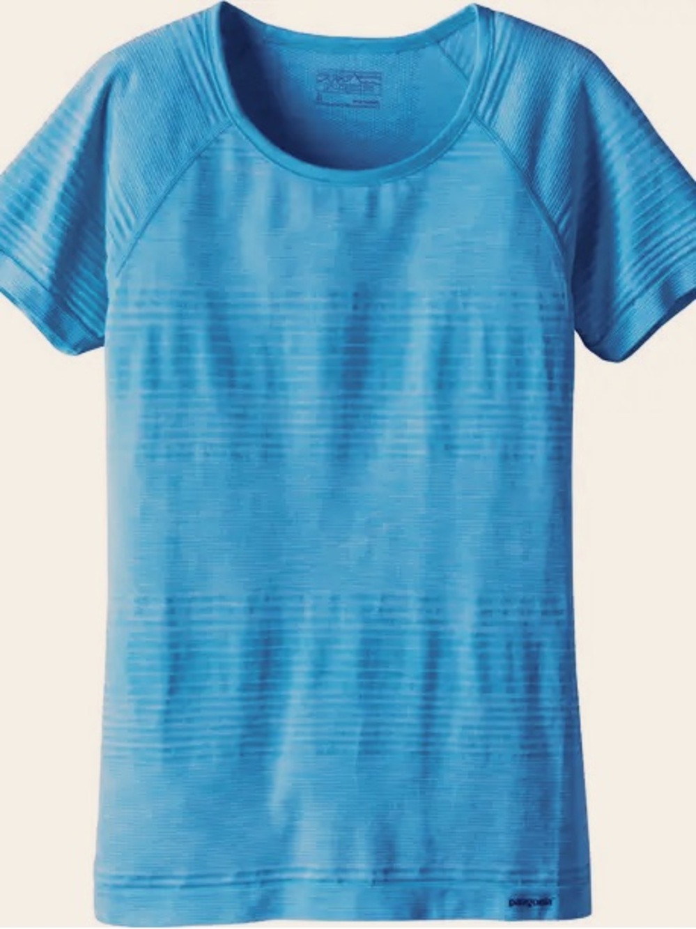 Patagonia Gatewood Seamless Short Sleeve Top, Blue Heather Stripe – Small